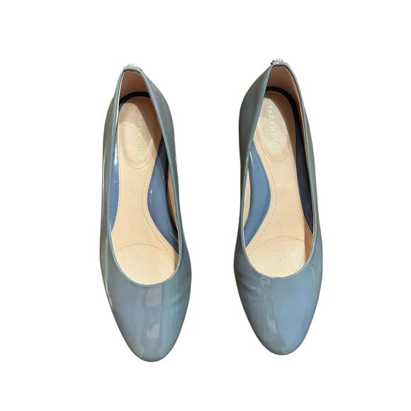 Taryn Rose Women’s Babs gray/blue patent leather kitten wedge heels, Size 7.5 - Picture 4 of 7
